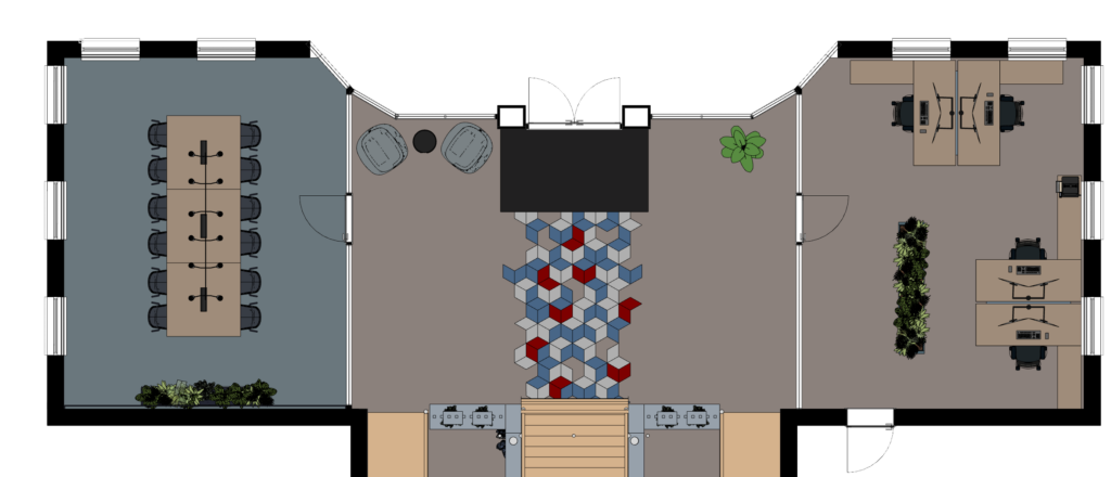 Plattegrond kantoor, JB Hydraulics